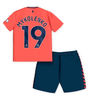 Everton Vitaliy Mykolenko #19 Segunda Equipación Niños 2023-24 Manga Corta (+ Pantalones cortos)